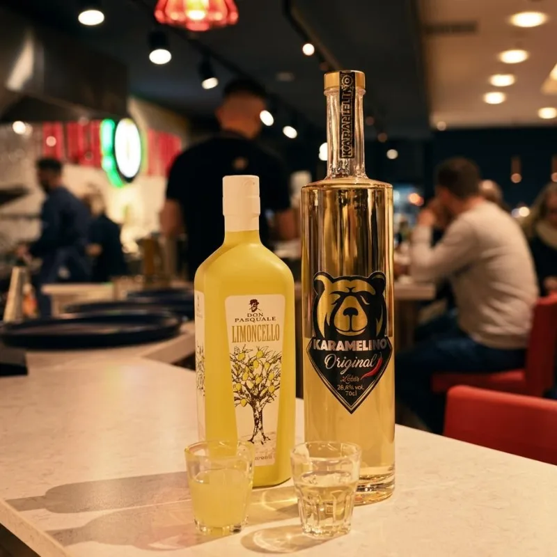 Karamelino und Limoncello an der Ovest Bar – hauseigener Likör im italienischen Restaurant im KaDeWe Berlin